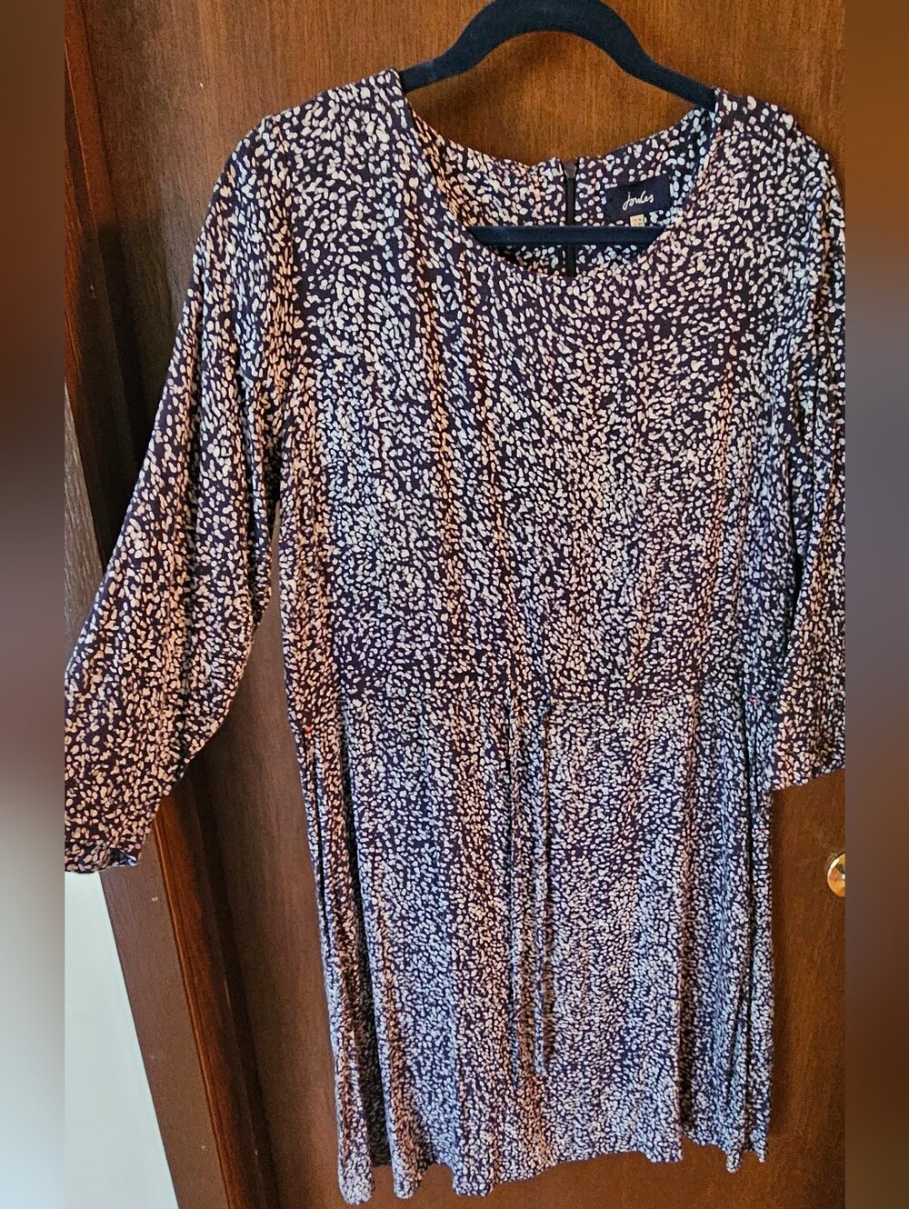 Joules Navy & Cream Printed Midi Dress
